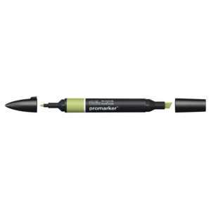 Pennarello Winsor&Newton Promarker doppia punta fine-scalpello 2,5-0,5mm - marsh green - 0203281