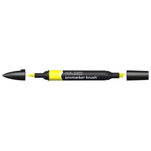 Pennarello Winsor&Newton Promarker Brush doppia punta scalpello-pennello - yellow - 0204173