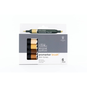 Pennarelli Winsor&Newton Promarker Brush doppia punta scalpello-pennello - Colori Assortiti carne - 0290127 (6 pezzi)