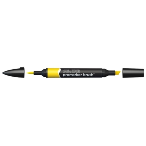 Pennarello Winsor&Newton Promarker Brush doppia punta scalpello-pennello - canary - 0204166