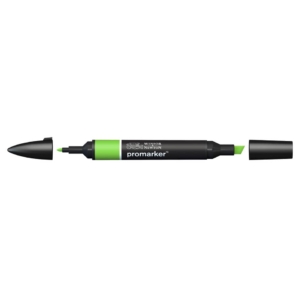 Pennarello Winsor&Newton Promarker doppia punta fine-scalpello 2,5-0,5mm - bright green - 0203069
