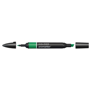 Pennarello Winsor&Newton Promarker doppia punta fine-scalpello 2,5-0,5mm - lush green - 0203228