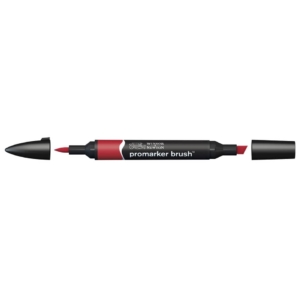 Pennarello Winsor&Newton Promarker Brush doppia punta scalpello-pennello - firebrick - 0204374