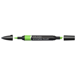 Pennarello Winsor&Newton Promarker Brush doppia punta scalpello-pennello - bright green - 0204069