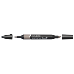 Pennarello Winsor&Newton Promarker Brush doppia punta scalpello-pennello - warm grey 4 - 0204131