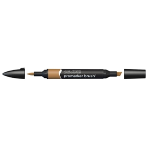 Pennarello Winsor&Newton Promarker Brush doppia punta scalpello-pennello - cocoa - 0204213