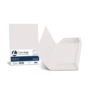 Cartelline 3 lembi Favini Folder Luce&Acqua 200g/m² 24,5x34,5cm Bianco - A500434 (conf.25)
