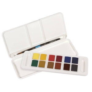 Acquerelli Daler Rowney Aquafine travel - Colori Assortiti - D131900001 (conf.12 pastiglie + 1 pennello)