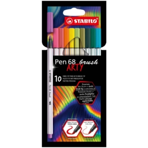 Pennarelli Stabilo Arty Line Pen 68 brush punta a pennello Colori Assortiti - 568/10-21-20 (conf.8)