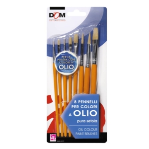 Pennelli DOM - punte e misure assortite - per colori a olio - 11650 (conf.8)