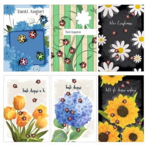 Biglietti augurali Biembi Compleanno 12x18 cm - Assortiti - coccinelle - BXBDKTC06 (conf.6)