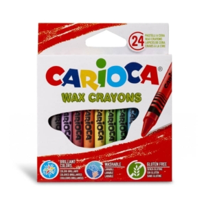 Pastelli a cera Carioca Wax Crayons punta 8 mm - conf. da 12 colori assortiti - 42365