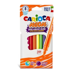Pennarelli lavabili punta tonda Carioca Colori Assortiti neon - 42785 (conf.8)