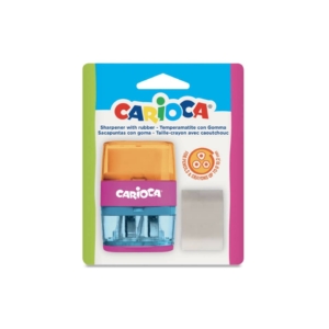 Temperamatite a 2 fori Carioca con gomma e serbatoio - 43107