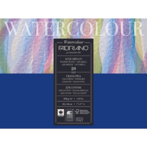 Blocco collato Fabriano Watercolour grana fine 20 fogli 18x24 cm - 300g/m² - 73611824