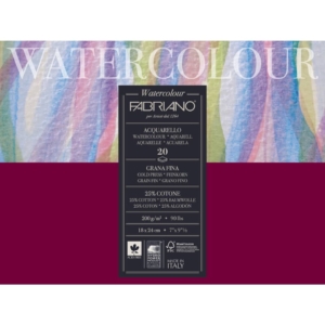 Blocco collato Fabriano Watercolour grana fine 20 fogli 18x24 cm - 200g/m² - 72611824