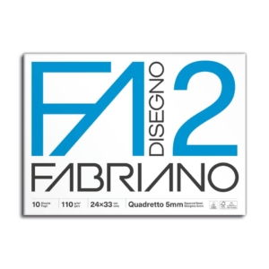 Album da disegno Fabriano F2 punto metallico 110g/m² 24x33 cm 10 fogli quadrettato 5 mm - 04204311