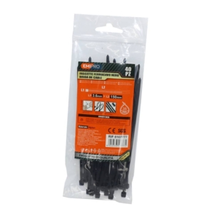 Fascette farmacavo in nylon Emi - 150x3,6 mm - colore Nero - 8107777 (conf.40)