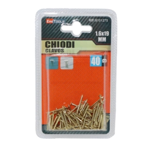 Chiodi dorati a testa piatta Emi - 19 x 1,6 mm - 8101275 (conf.40gr)