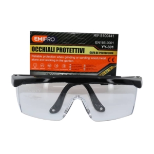 Occhiale protettivo Emi in policarbonato 55x150 mm - Nero - EN166:2001 YY301 8100441