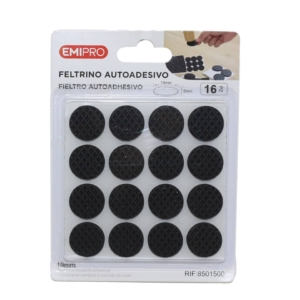 Feltrino adesivo tondo Emi Ø19 mm - Nero - 8501500 (conf.16)