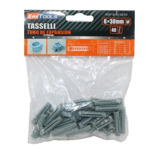 Tasselli in nylon per muro Emi 3 cm x Ø6 mm - colore Grigio - 8101870 (conf.40)