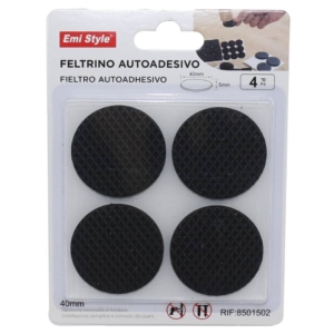 Feltrino adesivo tondo Emi Ø40 mm - Nero - 8501502 (conf.4)