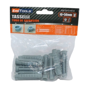Tasselli in nylon per muro Emi 5 cm x Ø10 mm - colore Grigio - 8101872 (conf.12)