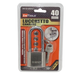 Lucchetto in acciaio Emi anello lungo 40x85 mm - 8100552
