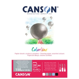 Album da disegno Canson Colorline® A4 150g/m² 25 fogli - Colori Assortiti Aria - Liscio/Ruvido - C31074P004