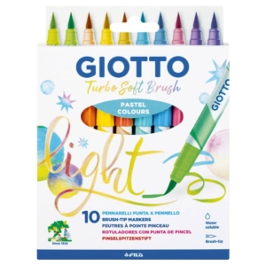 Pennarelli acquerellabili con punta a pennello GIOTTO Turbo Soft Brush Colori Assortiti Pastel - F426900 (conf.10)