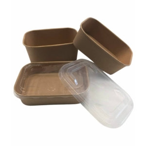 Insalatiera rettangolare in carta kraft e PE Dopla Professional 500 ml - 6044 (conf.50)