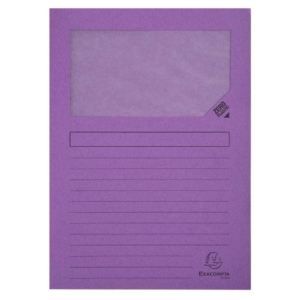 Cartelline con finestra Exacompta Forever® A4 cartoncino riciclato 120g/m² Lilla - 50101E (conf.100)
