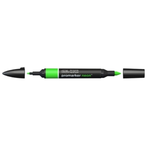 Pennarello Winsor&Newton Promarker doppia punta fine-scalpello 2,5-0,5mm - neon glowing green - 0205408