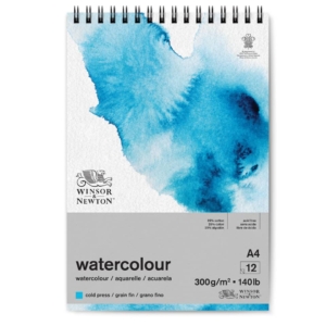 Blocco di carta per acquerello Winsor&Newton spiralato - formato A4 - 300g/m² - 12 fogli - 6662579