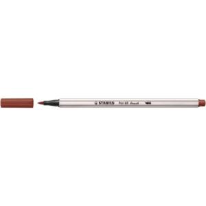 Pennarello Stabilo Pen 68 brush - punta a pennello - M 1 mm terra di Siena - 568/75