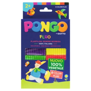 Panetti di plastilina 100% vegetale Pongo by GIOTTO 264gr - colori fluo Assortiti - F603200 (conf.8)