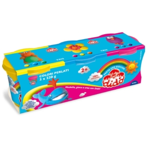 Pasta modellabile Didò Tris 220gr - Giallo, Azzurro, Magenta perlato - F390463 (conf.3)