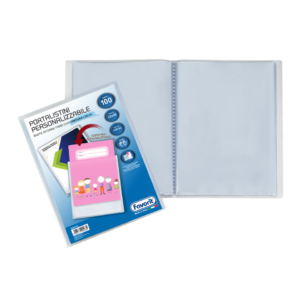 Portalistino personalizzabile Favorit Premium in PP fogli fissi 22x30 cm liscio - 100 buste - Trasparente - 400090488