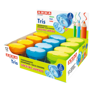 Temperamatite a 3 fori colori Assortiti Arda 970120SC (Espositore 12 pezzi)