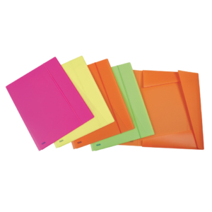 Cartelle tre lembi con elastico Favorit Neon formato 33,5x42 cm dorso 2 cm Colori Assortiti - 400090480 (conf.10)