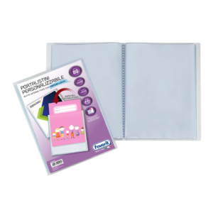 Portalistino personalizzabile Favorit Premium in PP fogli fissi 22x30 cm liscio - 80 buste - Trasparente - 400090487