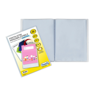 Portalistino personalizzabile Favorit Premium in PP fogli fissi 22x30 cm liscio - 40 buste - Trasparente - 400090485