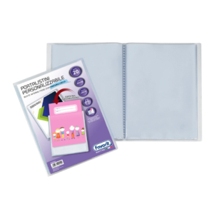 Portalistino personalizzabile Favorit Premium in PP fogli fissi 22x30 cm liscio - 20 buste - Trasparente - 400090484