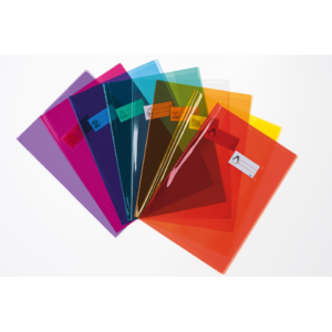 Copriquaderno con portanome Coprimaxi Favorit C28E cristallo formato A4 in PVC trasparente spessore 140 μm - 100500971