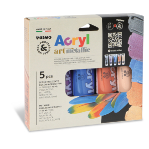 Colore acrilico Primo in bottiglia PET con tappo dosatore 75 ml tinte metal - 4213TATM5MET (conf.5)