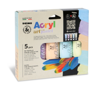 Colore acrilico Primo in bottiglia PET con tappo dosatore 75 ml tinte pastello - 4212TATM5PAST (conf.5)