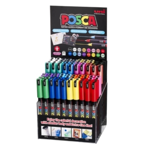 Pennarelli UniPosca 80 Colori Assortiti punta PC1 M PC1MR 80P (Espositore da banco 80 colori)
