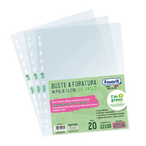 Buste a foratura universale Favorit banda laterale Trasparente - 22X30 - liscio - 400178113 (conf.20)