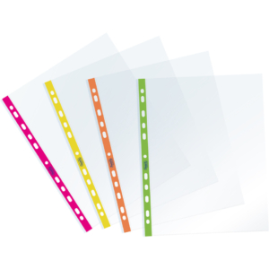 Buste a foratura universale Favorit banda laterale colori fluo - A4 - 22X30 - liscio - 400136862 (conf.10)